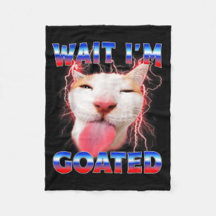 Warte Goated Katze Lustige Katzenliebhaber Starren Fleecedecke