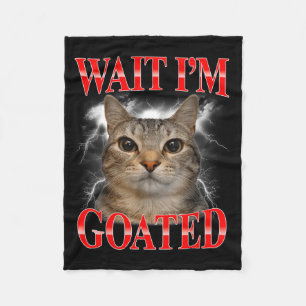 Warte, großartige Katze alberne lustige Katzen-Mem Fleecedecke
