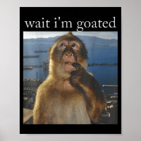 Warte, ich bin goat Funny Thinking Monkey Meme Gen