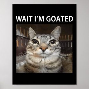 Warte, ich bin goat Silly Cat Meme Poster