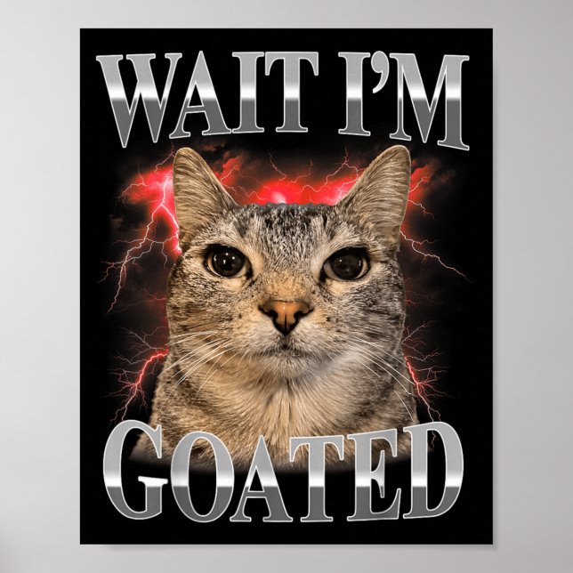 Warte, ich bin goateter Cat lustiger Katzen-Meme M Poster (Vorne)
