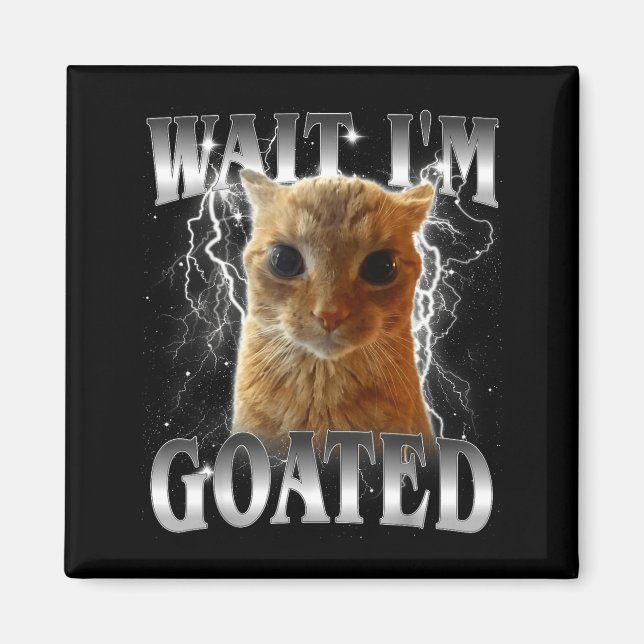 Warte, ich bin goateter lustiger starrender Katzen Magnet (Vorne)
