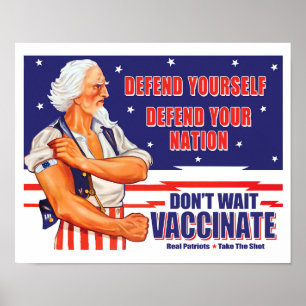 Warte Nicht Lass Dich Impfen Uncle Sam Retro Lass Poster