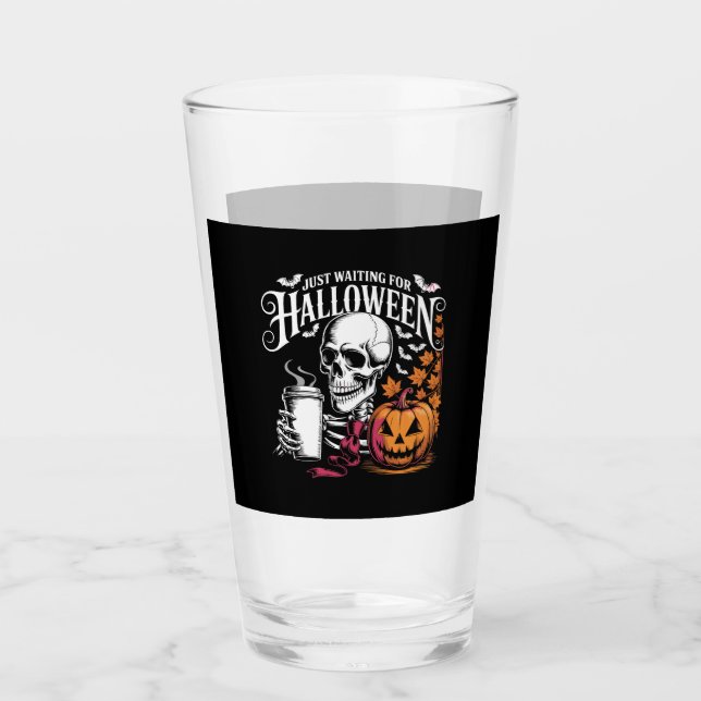Warte nur auf Halloween Glas (Vorderseite)