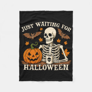 Warte nur auf Halloween Jack oder Laterne Skelett Fleecedecke