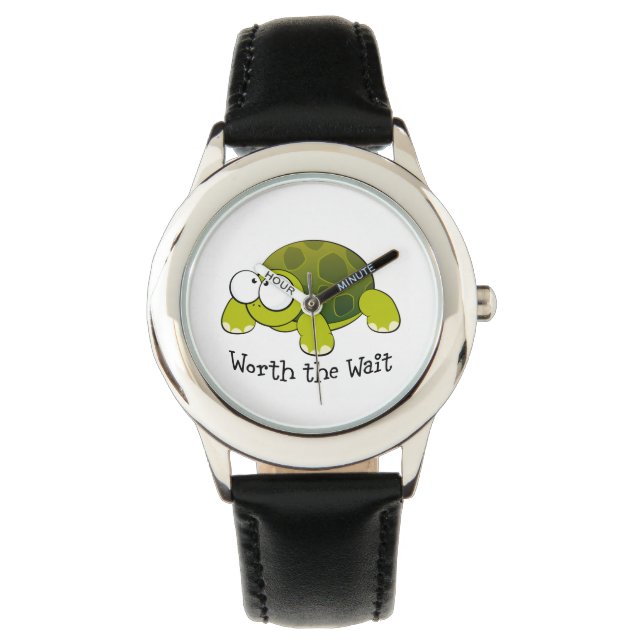 Warte - Schildkrötenuhr Armbanduhr (Vorderseite)