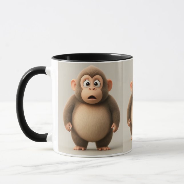 "Warte, was?" Affe Tasse (Links)