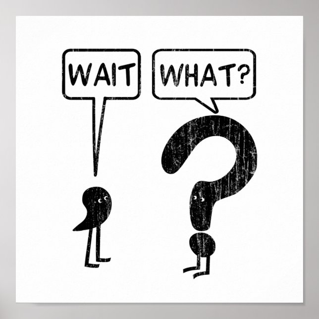 Warte, was? Grammar Spaß Blue Poster (Vorne)