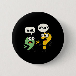 Warte Was - Lustiger Englischlehrer Grammatik Poli Button