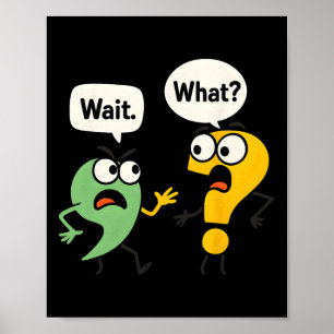 Warte Was - Lustiger Englischlehrer Grammatik Poli Poster