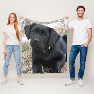 Wartefeder - Labrador Puppy - Schwarzes Labor Fleecedecke