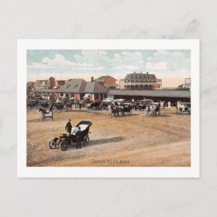 Warten auf den Zug, Sea Bright, NJ 1907 Vintage Postkarte