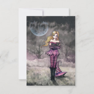 Warten auf dich um Mitternacht Halloween-Postkarte Karte