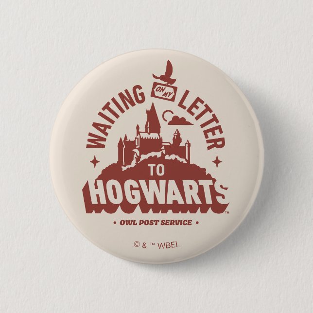 Warten auf meinen Brief nach HOGWARTS™ Button (Vorderseite)
