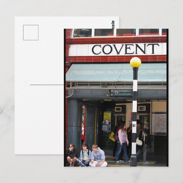 Warten bei Covent Postkarte (Vorne/Hinten)