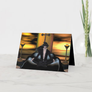 Warten - Halloween/Vampire/Goth Grußkarte Karte