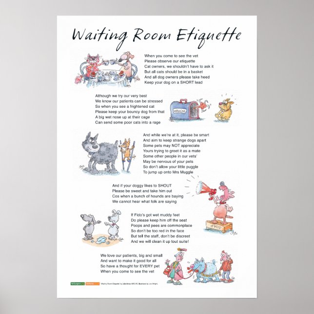 Warten Room Etiquette - A2 Poster (Vorne)
