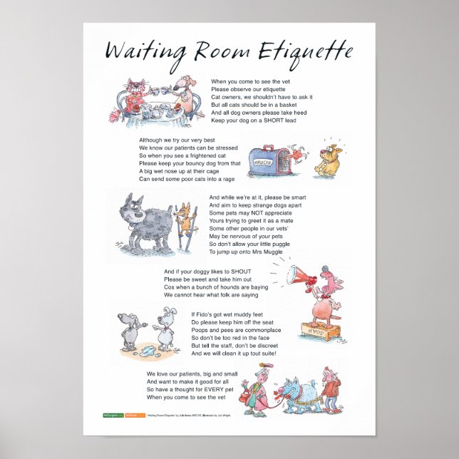 Warten Room Etiquette Poster (Vorne)