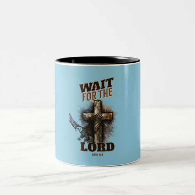 Warten Sie 40:31 Uhr auf die LORD Isaiah. Zweifarbige Tasse (Mittel)