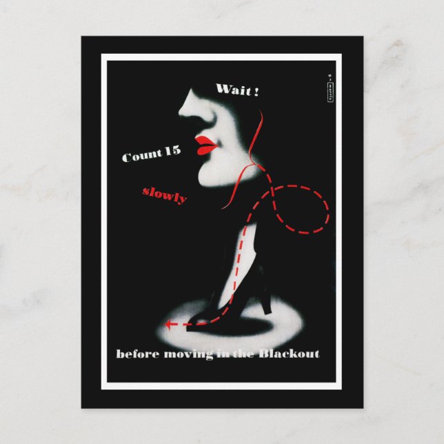 Warten Sie ~, bevor Sie im Blackout umziehen Ankündigungspostkarte (Vorderseite)