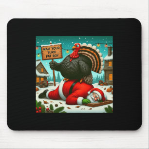 Warten Sie, bis Sie sich fat Boy Turkey Santa Funn Mousepad
