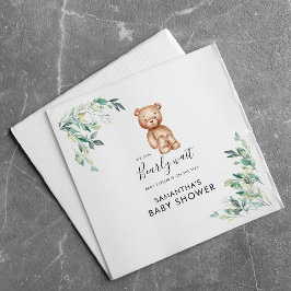 Warten Sie Eucalyptus Script Baby Shooting Paper Serviette