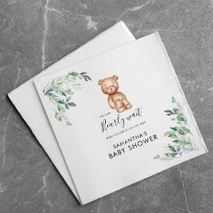 Warten Sie Eucalyptus Script Baby Shooting Paper Serviette