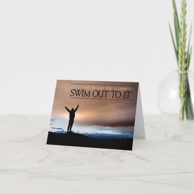 "Warten Sie nicht auf Ihr Schiff" Inspiration Zita Dankeskarte (Vorderseite)