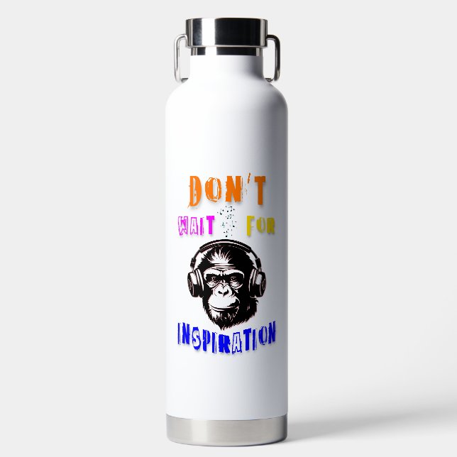 Warten Sie nicht auf Inspiration Trinkflasche (Vorderseite)