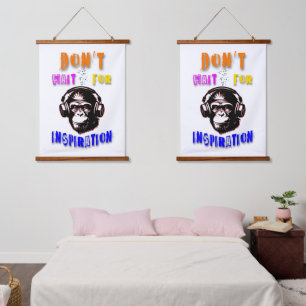 Warten Sie nicht auf Inspiration Wandteppich Mit Holzrahmen