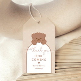 Warten Sie Niedlich Teddy Bear Minimalistisch Baby Geschenkanhänger