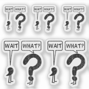 Warten Sie, was Grammar Cartoon 5 Funny Contut Cut Aufkleber