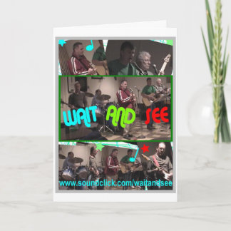 WARTEN UND Grußkarte sehen Karte