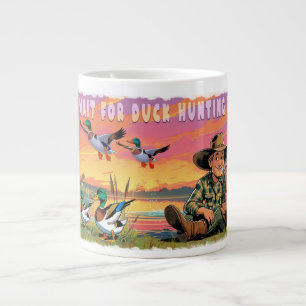 Warten wir auf die Entenjagd-Saison-Tasse Jumbo-Tasse