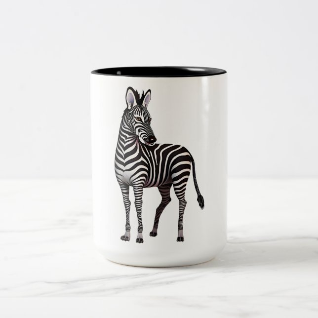 Warten ZebraMug Zweifarbige Tasse (Mittel)