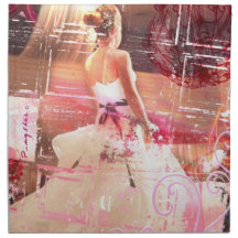 wartend rosa Tuch große Serviette