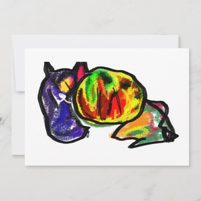 Wartend Schwarzer Herbst Einladung (Vorderseite)