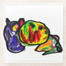 Wartend Schwarzer Herbst Glasuntersetzer