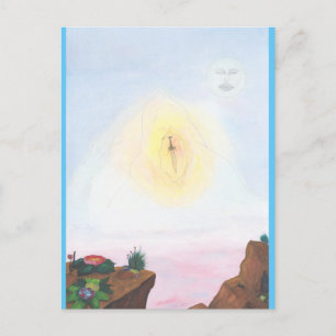 Wartercolor fantastische Welt ein wunderbares Märc Postkarte