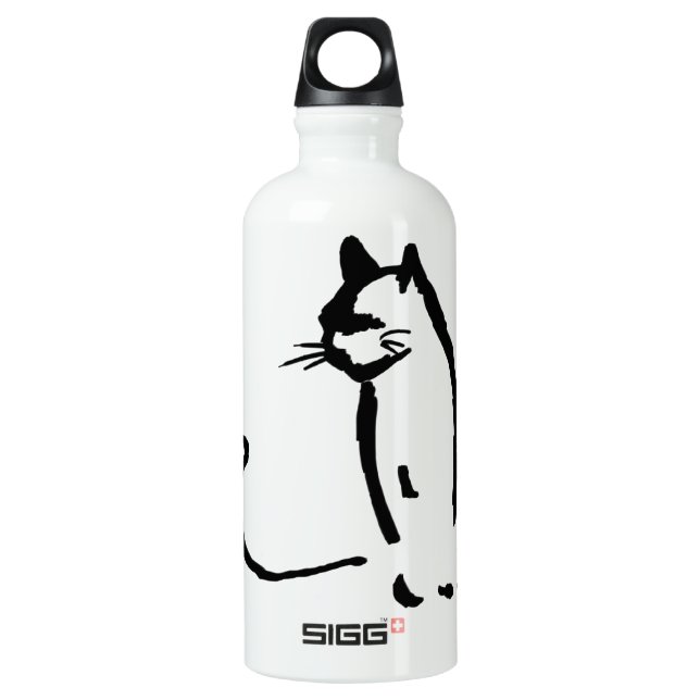 Wartete Katze Wasserflasche (Vorderseite)