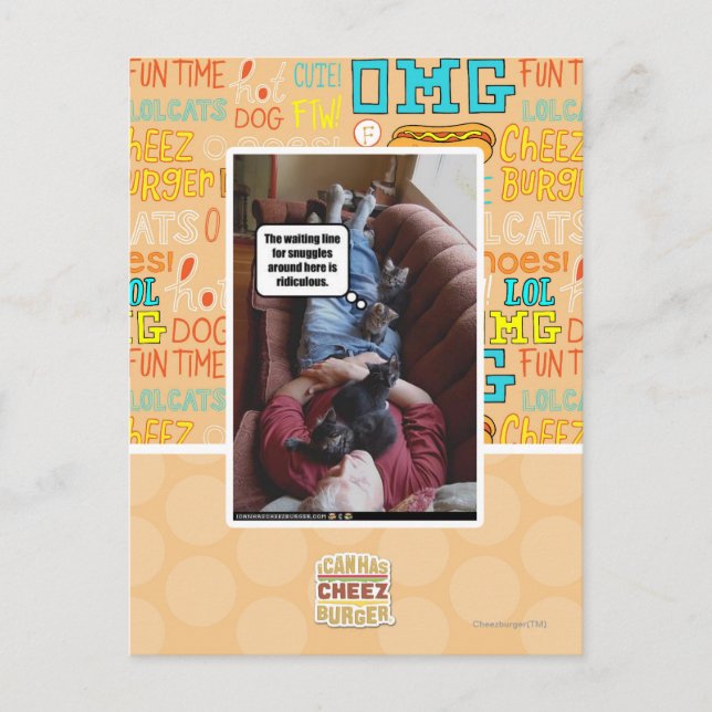 Wartete Linie für Snuggles Postkarte (Vorderseite)