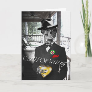 Wartete noch w/Background Bild Feiertagskarte