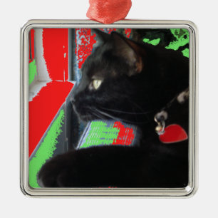 Wartete quadratische Weihnachtsverzierung Sankt Ornament Aus Metall