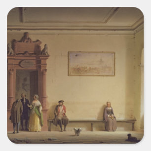 Wartete Raum, 1857 Quadratischer Aufkleber