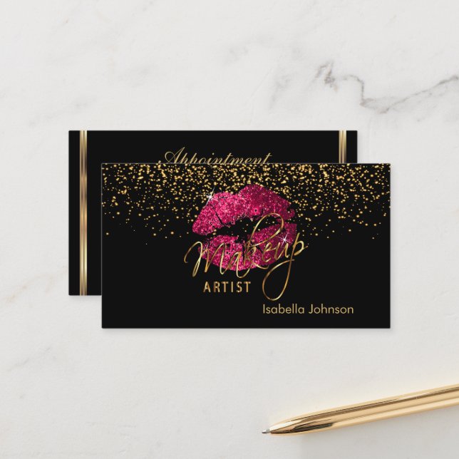 Wartezeit Rosa Glitzer Termine (Vorderseite/Rückseite Beispiel)