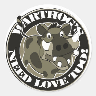 Warthog-Liebe Runder Aufkleber