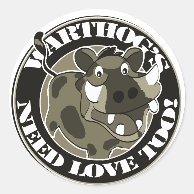 Warthog-Liebe Runder Aufkleber (Vorderseite)