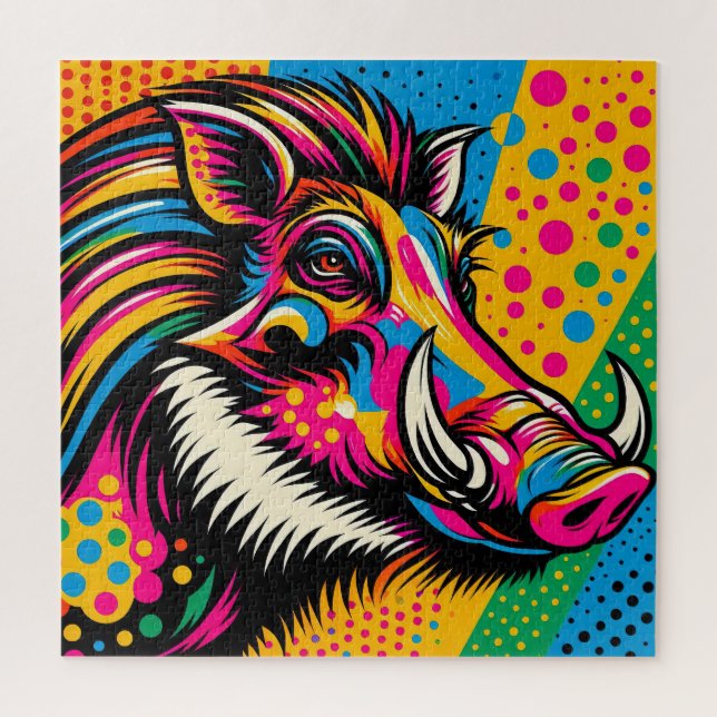 Warthog Pop Art 600 Stück Puzzle (Vertikal)