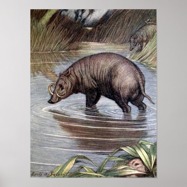 Warthog von Louis Sargent, Vintage Wildtiere Poster (Vorne)