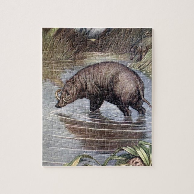 Warthog von Louis Sargent, Vintage Wildtiere Puzzle (Vertikal)